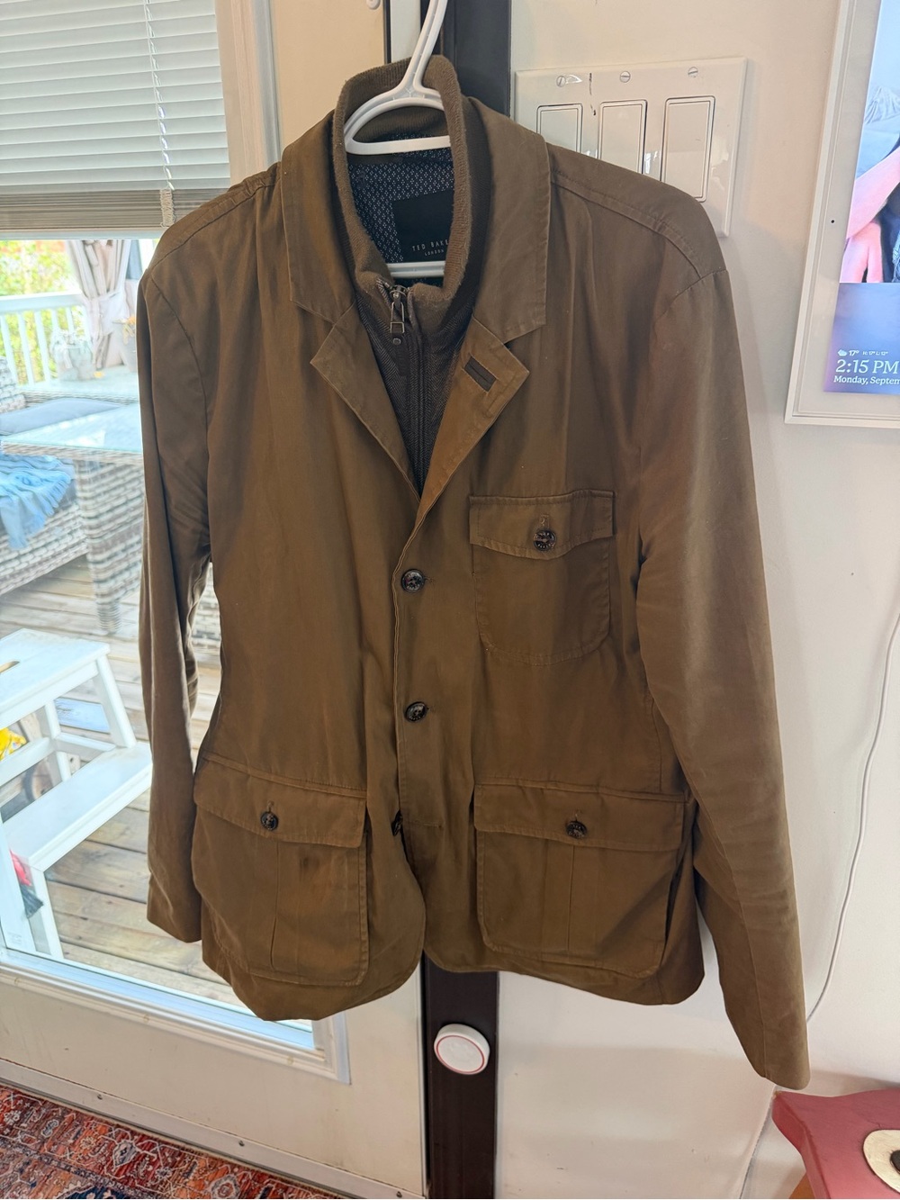 Ted Baker Men's Olive Brown Lightweight Field Jacket